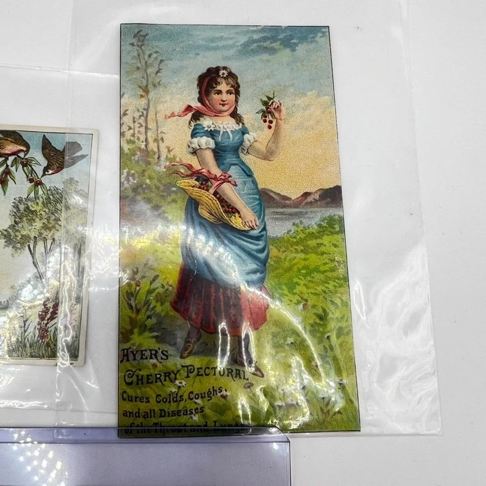 Vtg Advertising Trading Card - 4 Ayer's Cherry Pectoral Lowell MASS Pharmacy